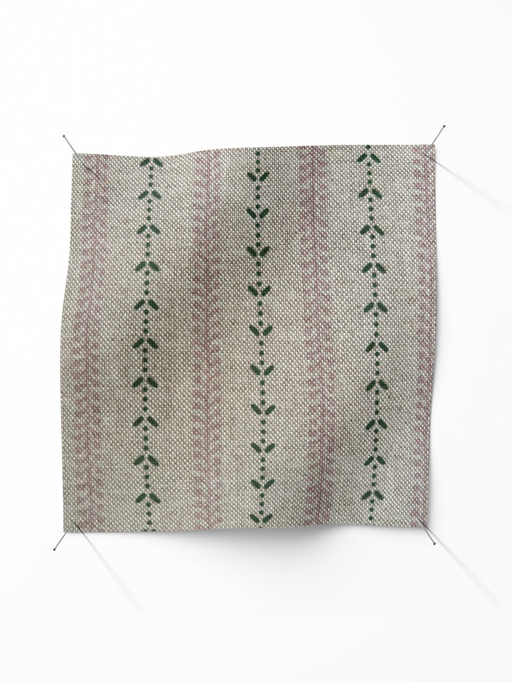 Selby Linen - Soft Pink / Green