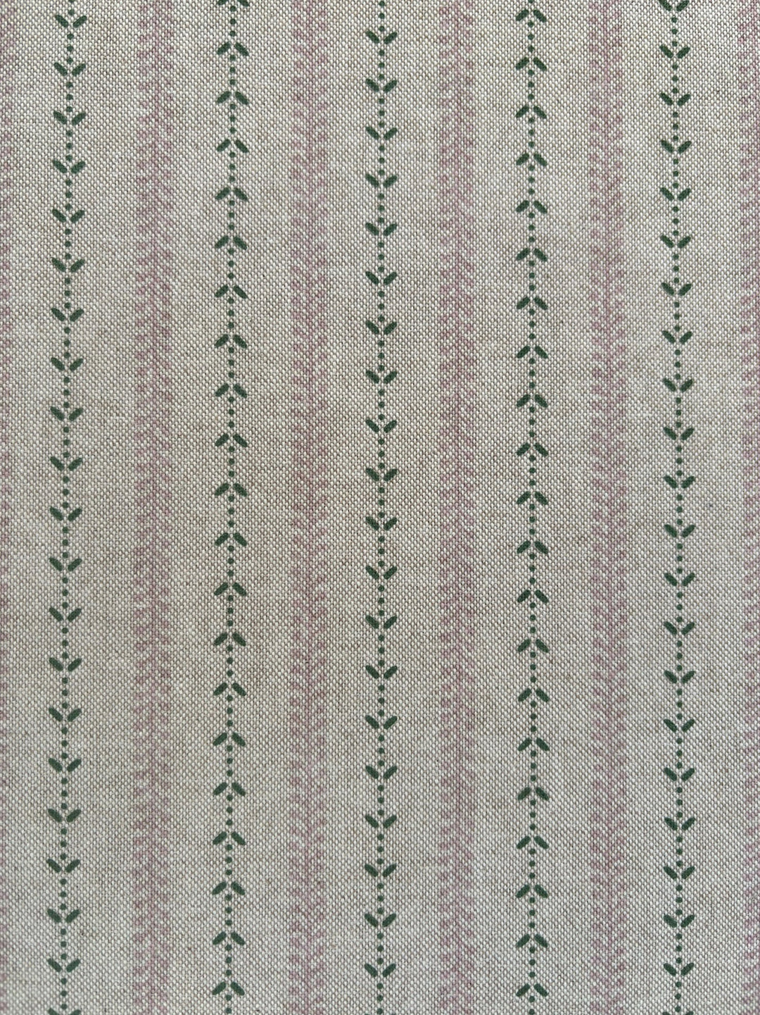 Bespoke M2M Curtains - Selby Linen - Soft Pink / Green