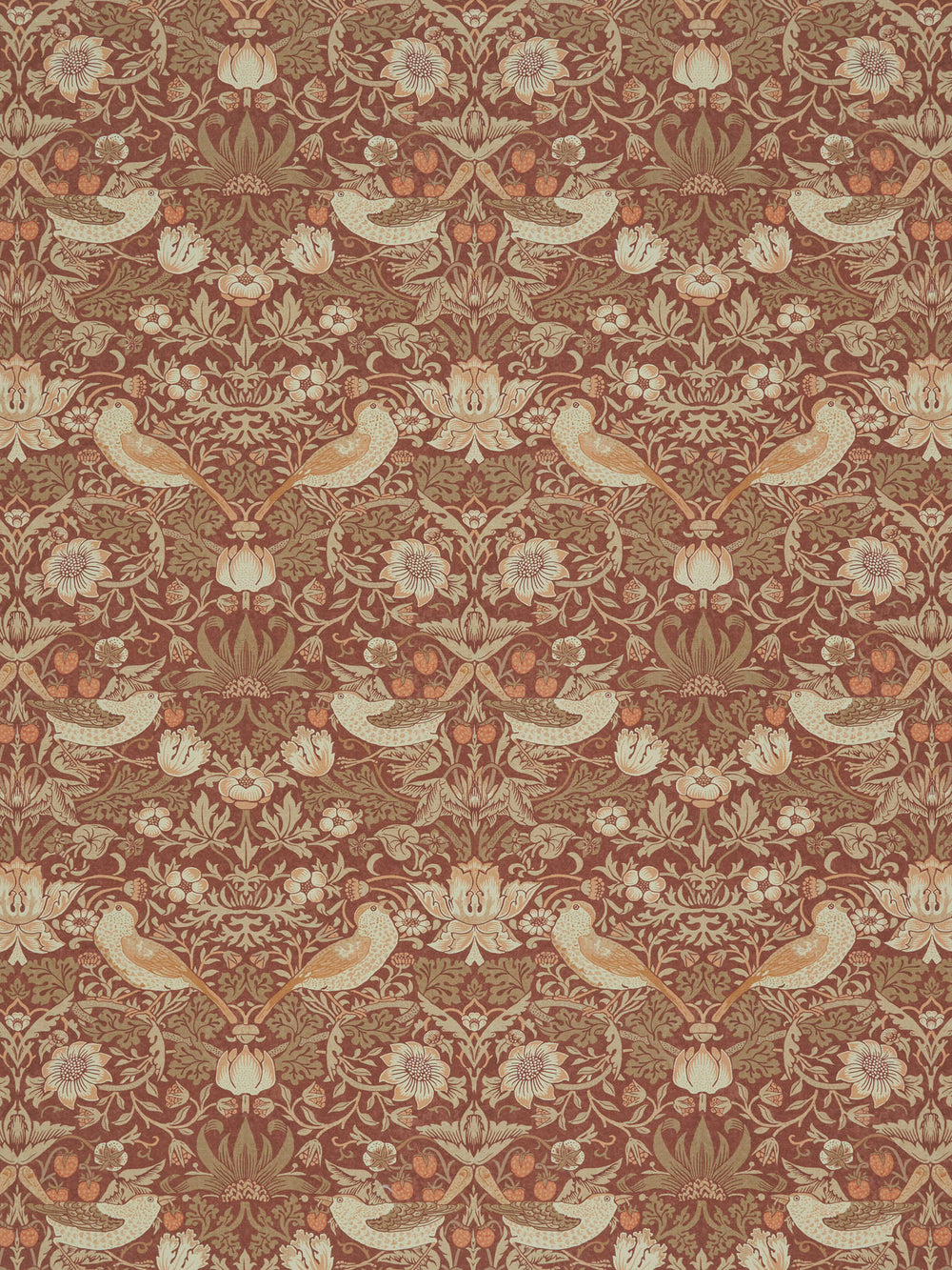 Bespoke M2M Curtains - Strawberry Thief - Madder