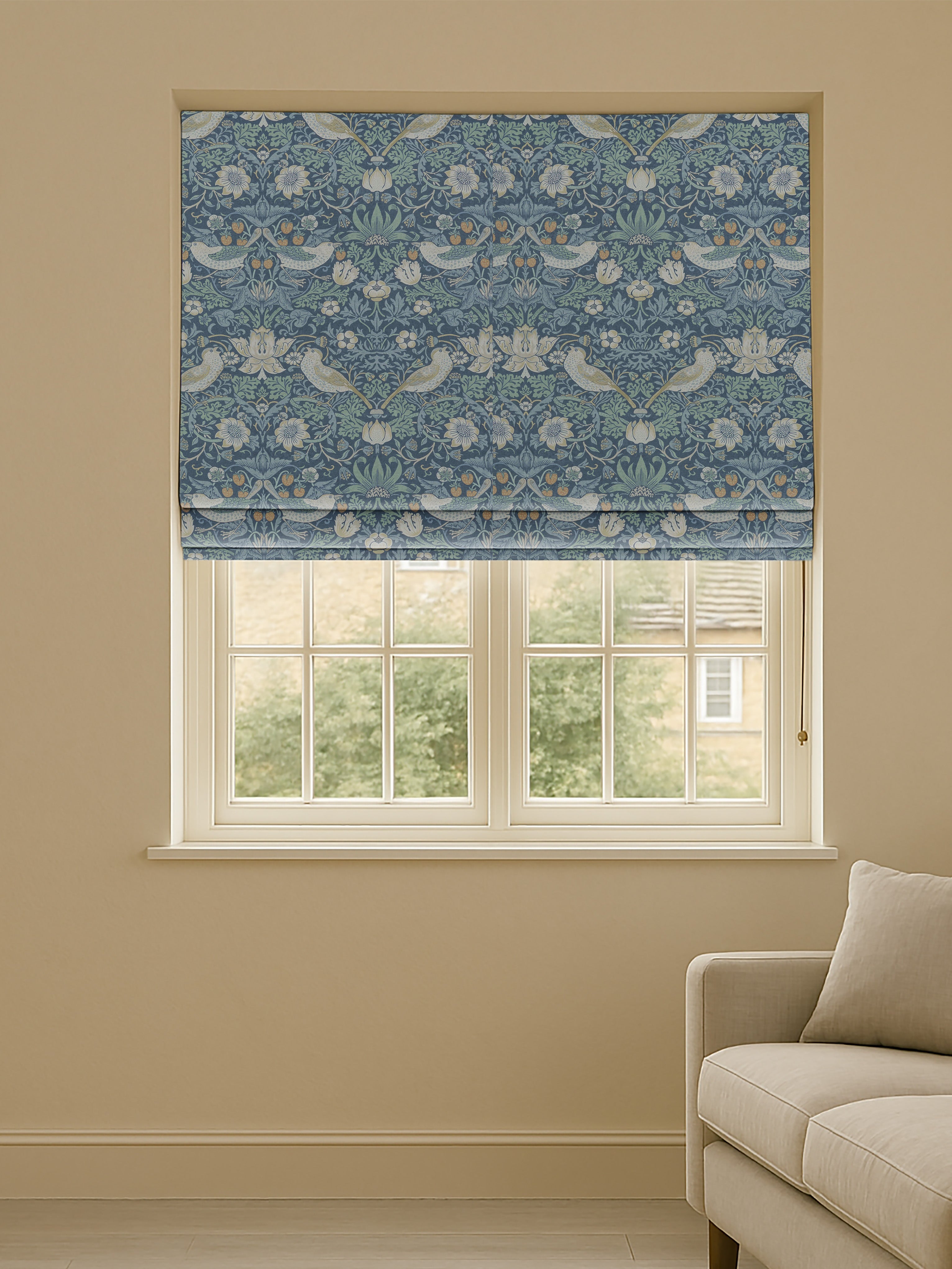 Roman Blind | Strawberry Thief – Shamrock Linens
