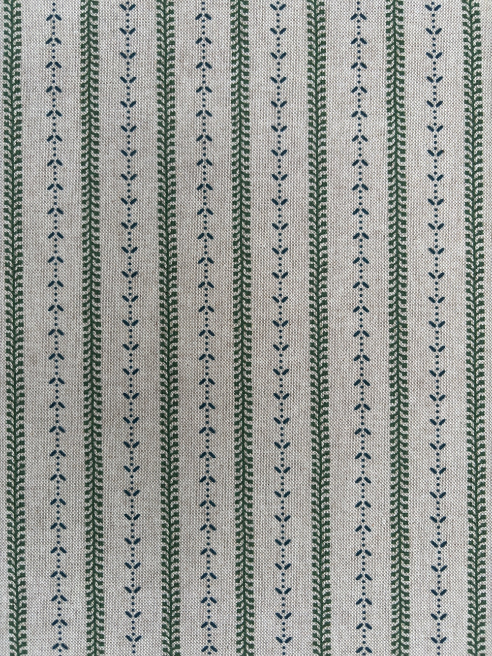 Bespoke M2M Roman Blinds - Selby Linen - Sage / Navy